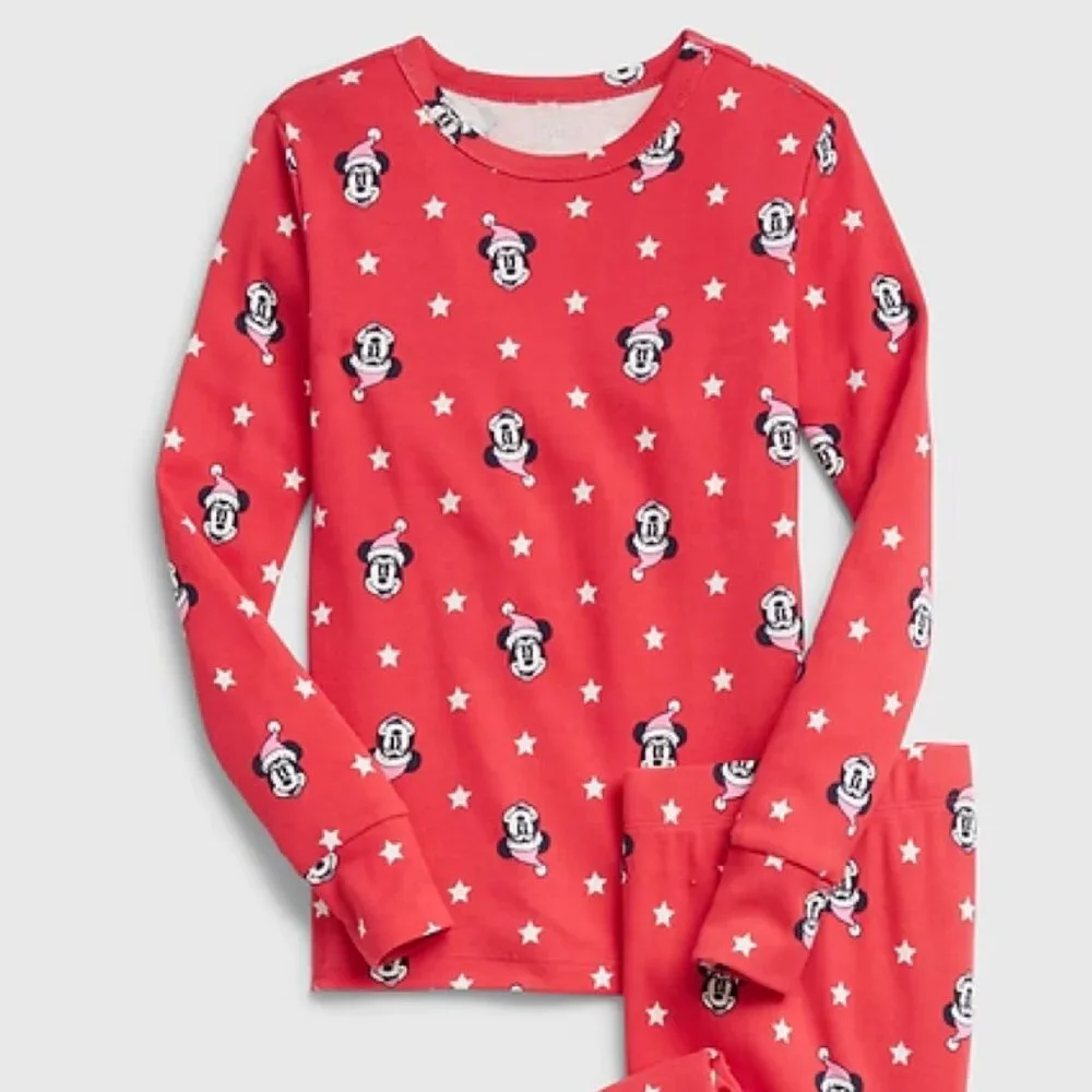 Disney Gap Toddler Kids Minnie Mouse Christmas 100% Organic Cotton PJ Set 6